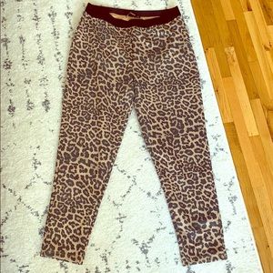 Zara Leopard Faux Suede Leggings